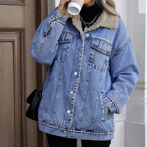 Blue Casual Women's Thermal Lined Windbreaker Jacket - Picture 3 of 7